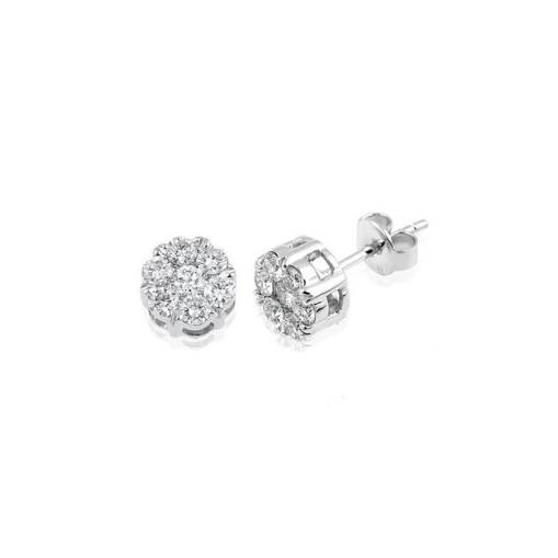 0.82 Ct Pırlanta Coronet Tektaş Küpe - 1