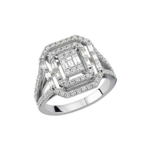 0.95ct Pırlanta Baget Yüzük - 1