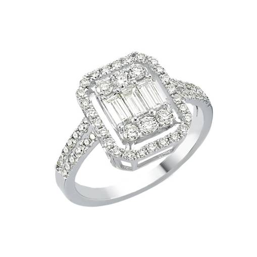 1.07ct Pırlanta Baget Yüzük - 1