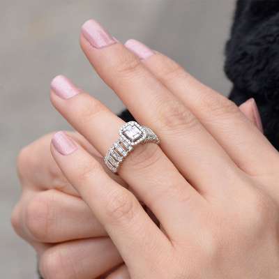 1.07ct Yarımtur Pırlanta Yüzük - 2