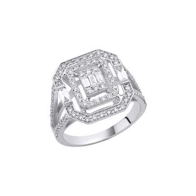 1.08ct Pırlanta Baget Yüzük - ENGİNGOLD STR