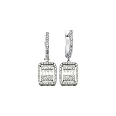 1.10ct Pırlanta Baget Küpe - 1
