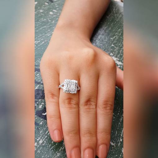 Pırlanta Baget Yüzük 14k Altın - 3