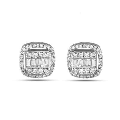 1.1ct Pırlanta Baget Küpe - 1