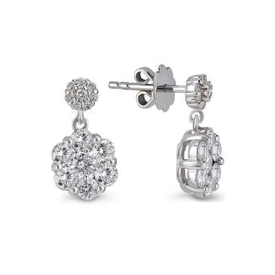 1.28ct Coronet Pırlanta Küpe-18k - ENGİNGOLD