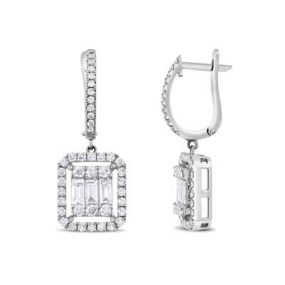 1.32ct Pırlanta Baget Küpe - 1