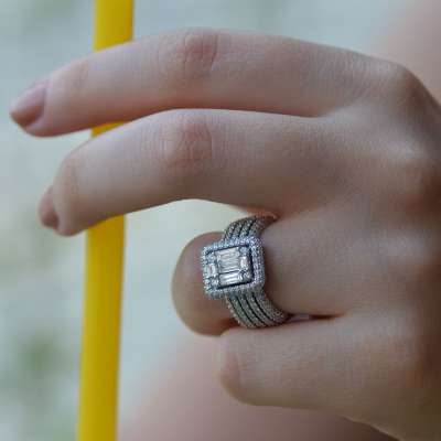 1.39Ct Baget Pırlanta Yüzük - 2