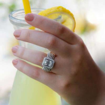 1.39Ct Baget Pırlanta Yüzük - 4