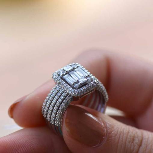 1.39Ct Baget Pırlanta Yüzük - 5