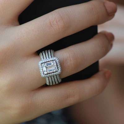 1.39Ct Baget Pırlanta Yüzük - 3