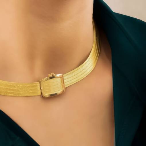 14 Ayar 5 Sıra Trabzon Hasır Kolye Altın Gerdanlık - 3