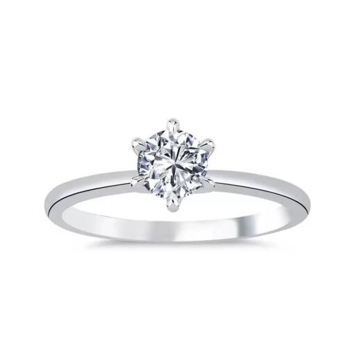 14 Ayar Altın 0.33 Karat Pırlanta Tektaş Yüzük – Zarif Tasarım - 6