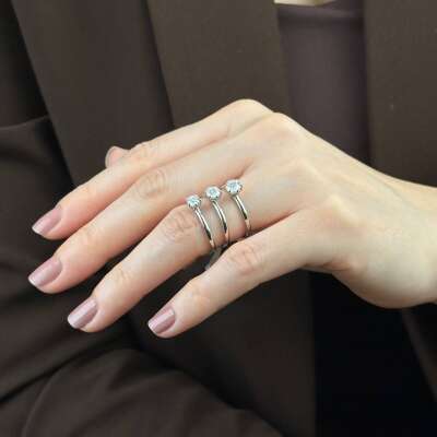 14 Ayar Altın 0.33 Karat Pırlanta Tektaş Yüzük – Zarif Tasarım - 9