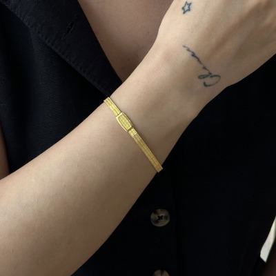 14 Ayar Altın 2 Sıra Trabzon Hasır Bileklik - ENGİNGOLD BAK