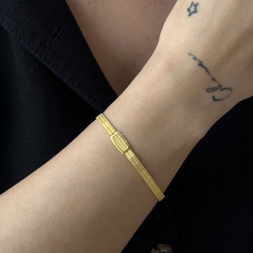 14 Ayar Altın 2 Sıra Trabzon Hasır Bileklik - 2