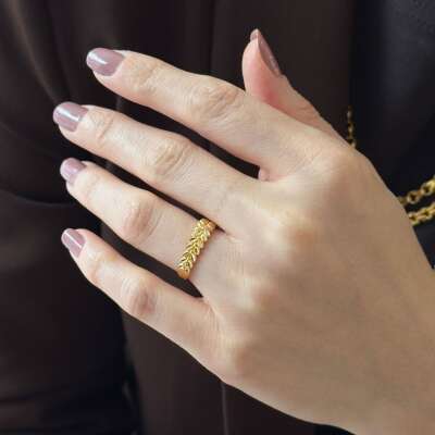 14 Ayar Altın Sarmaşık Tasarım Yüzük - ENGİNGOLD ALT