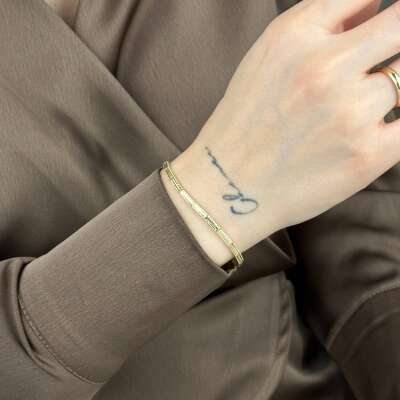 14 Ayar Altın Ajda Bileklik – Kalemli Desenli Zarif - 4