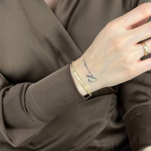 14 Ayar Altın Ajda Bileklik – Kalemli Desenli Zarif - 6