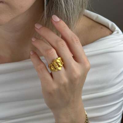 14 Ayar Altın Ajda Yüzük – Gurmet Zarif Tasarım - 4