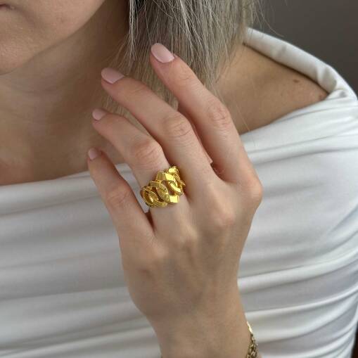 14 Ayar Altın Ajda Yüzük – Gurmet Zarif Tasarım - 4