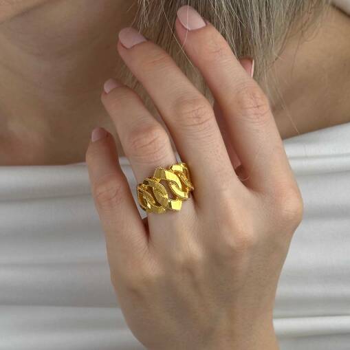 14 Ayar Altın Ajda Yüzük – Gurmet Zarif Tasarım - 2