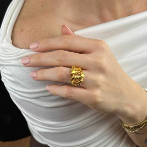 14 Ayar Altın Ajda Yüzük – Gurmet Zarif Tasarım - 5