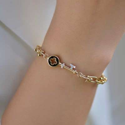 14 Ayar Altın Anahtar Figürlü Bileklik - 1