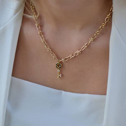 14 Ayar Altın Anahtar Figürlü Kolye - 1
