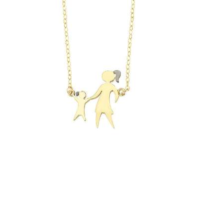 14 Ayar Altın Anne Çocuk Kolye - ENGİNGOLD