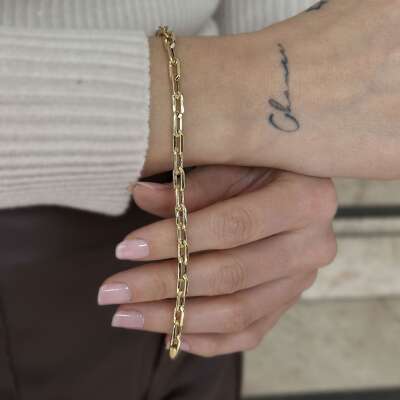 14 Ayar Altın Ataş Zincir Bileklik - ENGİNGOLD KÇK