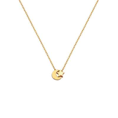 14 Ayar Altın Ay Yıldız Kolye - ENGİNGOLD