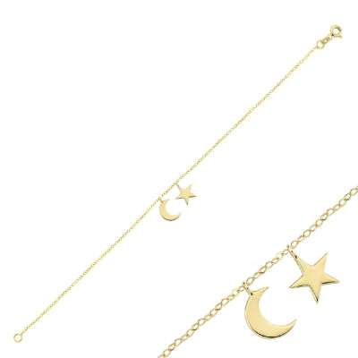 14 Ayar Altın Ayyıldız Bileklik - ENGİNGOLD