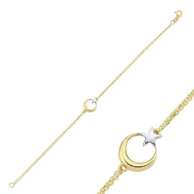 14 Ayar Altın Ayyıldız Bileklik