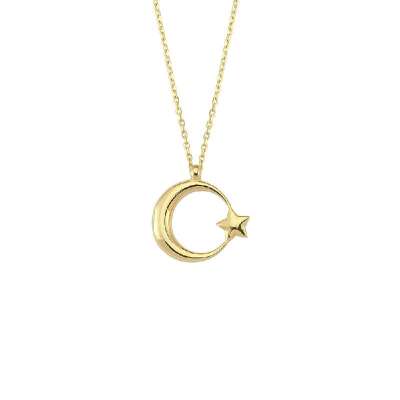 14 Ayar Altın Ayyıldız Kolye - ENGİNGOLD