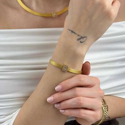 14 Ayar Altın Baget Bileklik – 3 Sıra Trabzon Tasarım - 3