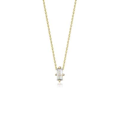 14 Ayar Altın Baget Tektaş Kolye - ENGİNGOLD