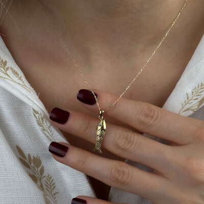 14 Ayar Altın Balık Kolye – Sallantılı Zarif Tasarım - 4