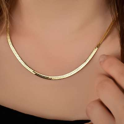 14 Ayar Altın Balık Sırtı Kolye - ENGİNGOLD RZG