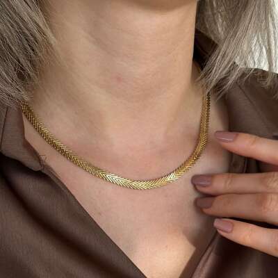 14 Ayar Altın Balıksırtı Zincir Kolye - ENGİNGOLD RGLA