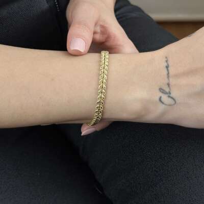 14 Ayar Altın Başak Bileklik - 3