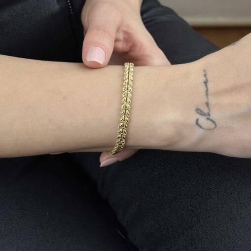 14 Ayar Altın Başak Bileklik - 3