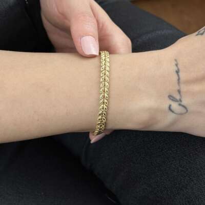 14 Ayar Altın Başak Bileklik - 4