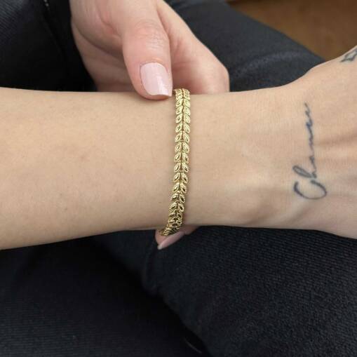 14 Ayar Altın Başak Bileklik - 4