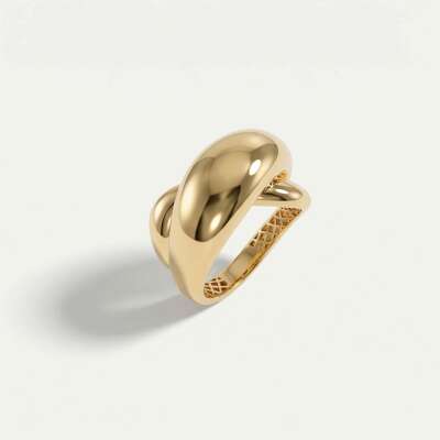 14 Ayar Altın Bombe Yüzük – Taşsız Zarif Tasarım - ENGİNGOLD RGL