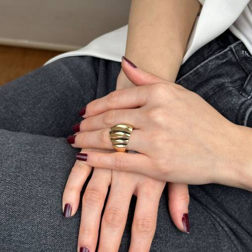 14 Ayar Altın Bombeli Yüzük – Regold Maya Tasarım - 5