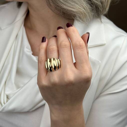 14 Ayar Altın Bombeli Yüzük – Regold Maya Tasarım - 3