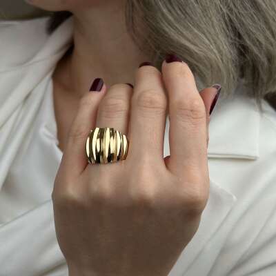 14 Ayar Altın Bombeli Yüzük – Regold Maya Tasarım - 6