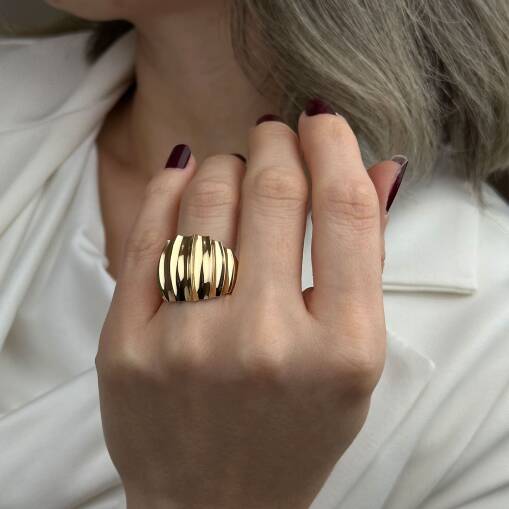 14 Ayar Altın Bombeli Yüzük – Regold Maya Tasarım - 6