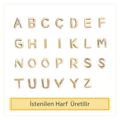 14 Ayar Altın C Harfli Kolye - 4