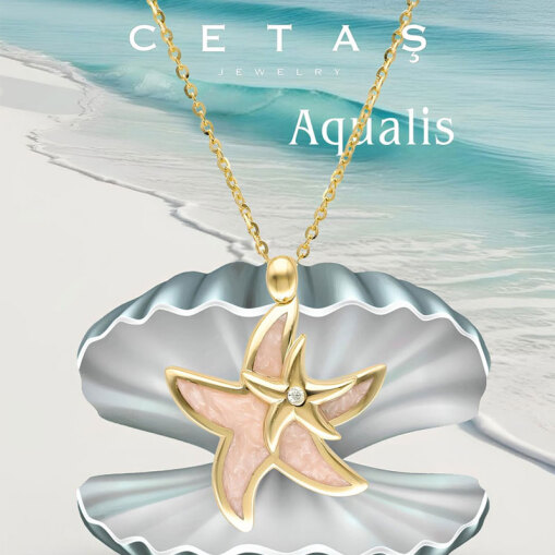 14 Ayar Altın Cetaş Aqualis Deniz Yıldızı Kolye - 3
